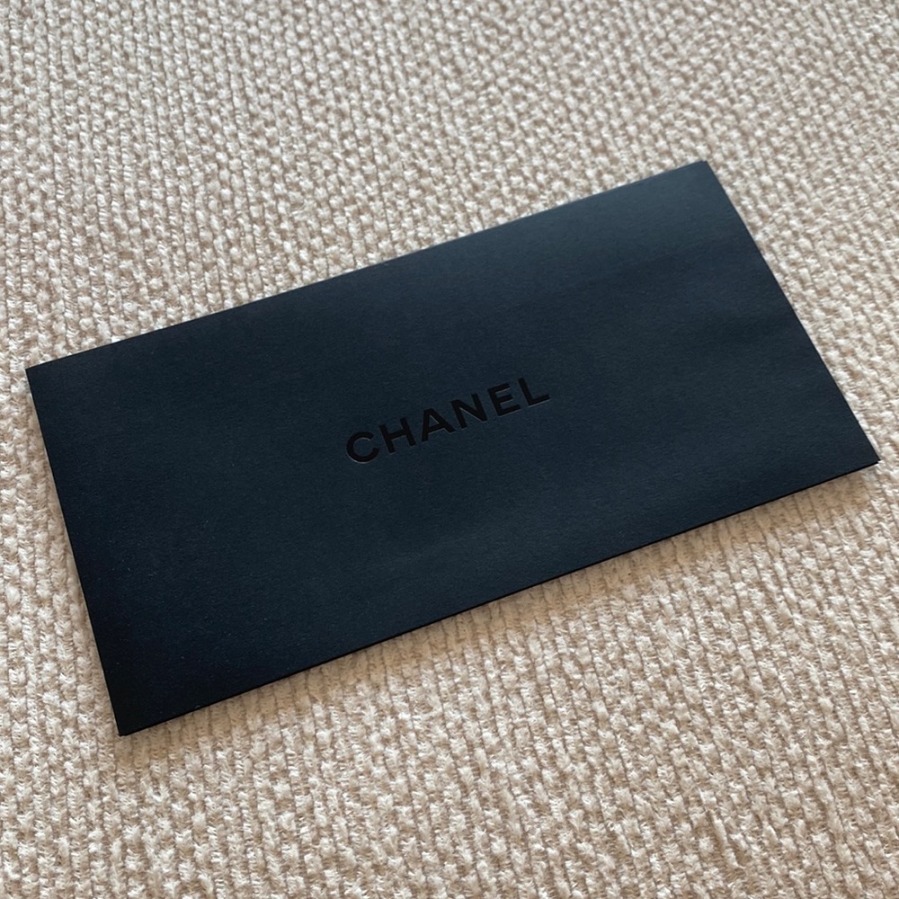 Chanel black gift envelope receipt envelope